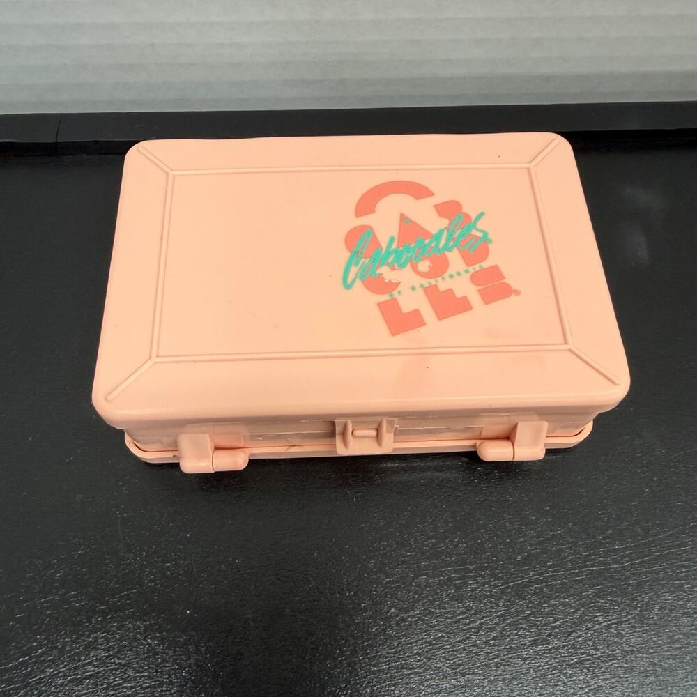 Vintage Peach Pink  Caboodles Mini Jewelry Makeup Storage Case Multi Compartment